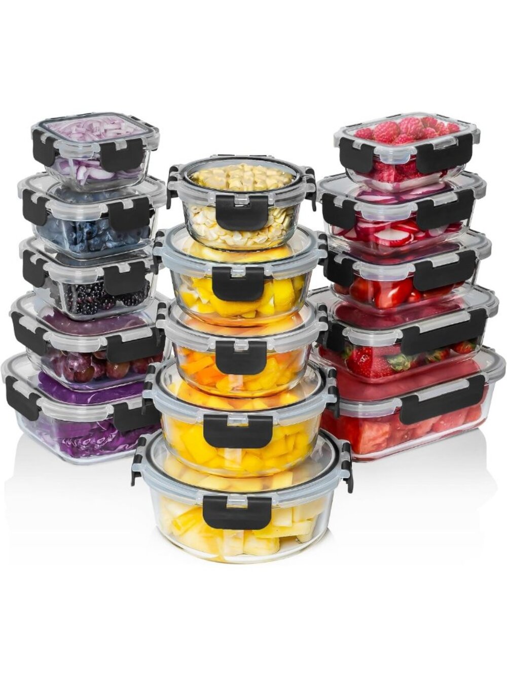 30-Piece Glass Meal Prep Containers Set - Airtight, Leakproof, Oven & Freezer